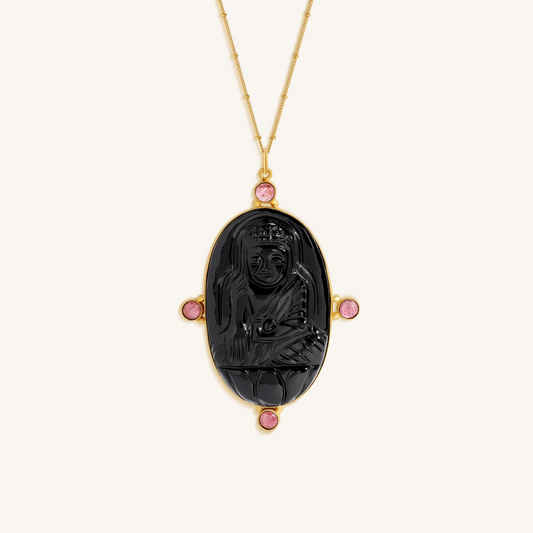 Peaceful Radiance Buddha Onyx & Tourmaline Necklace – Necklaces - Womens