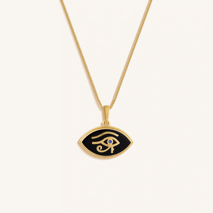 Sacred Gaze Eye of Horus Gold Necklace – Necklaces - Womens