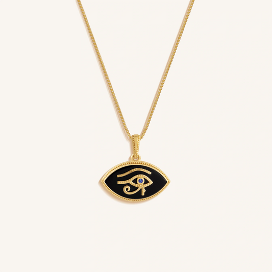 Sacred Gaze Eye of Horus Gold Necklace – Necklaces - Womens