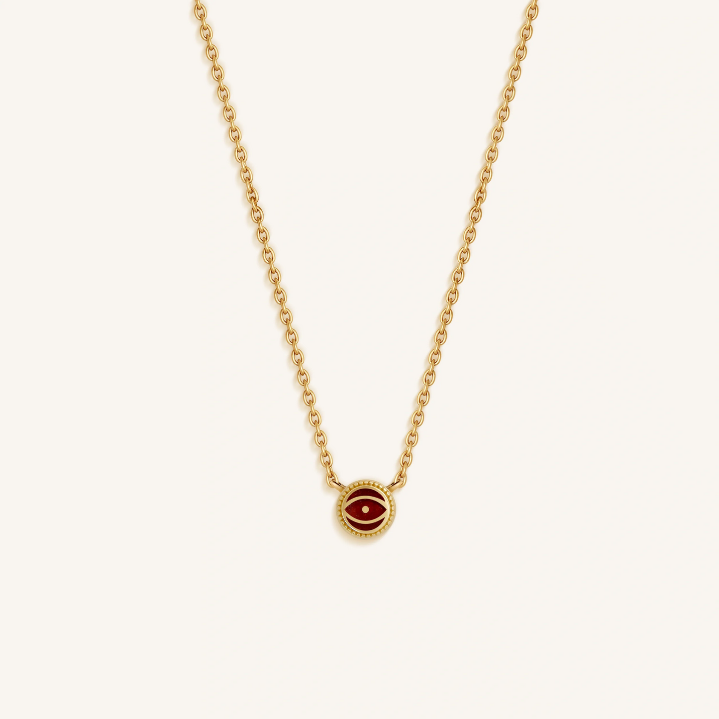 Radiant Shield - Garnet January Birthstone Evil Eye Necklace – Necklaces - Womens
