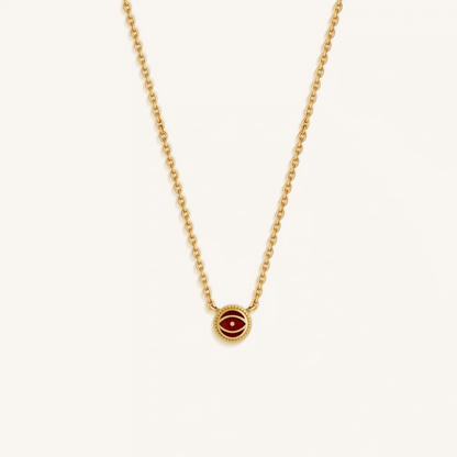 Radiant Shield - Garnet January Birthstone Evil Eye Necklace – Necklaces - Womens
