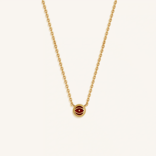 Radiant Shield - Garnet January Birthstone Evil Eye Necklace – Necklaces - Womens