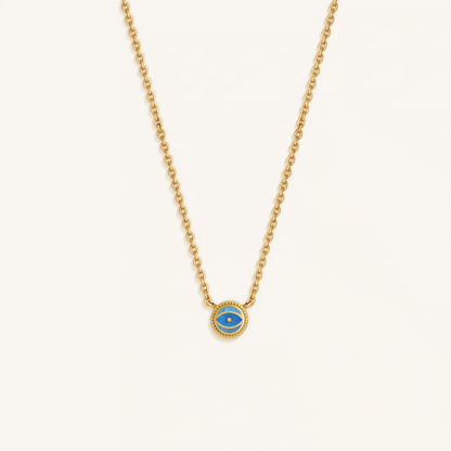 Tidal Serenity - Aquamarine March Birthstone Evil Eye Gold Necklace – Necklaces - Womens