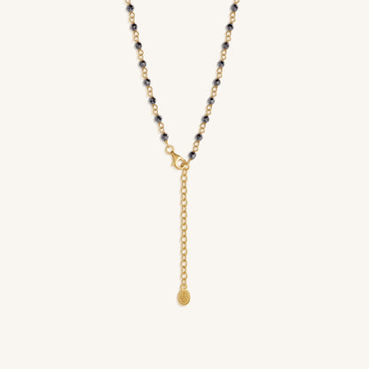 Celestial Flow – Hamsa Hematite & Aquamarine Necklace – Necklaces - Womens