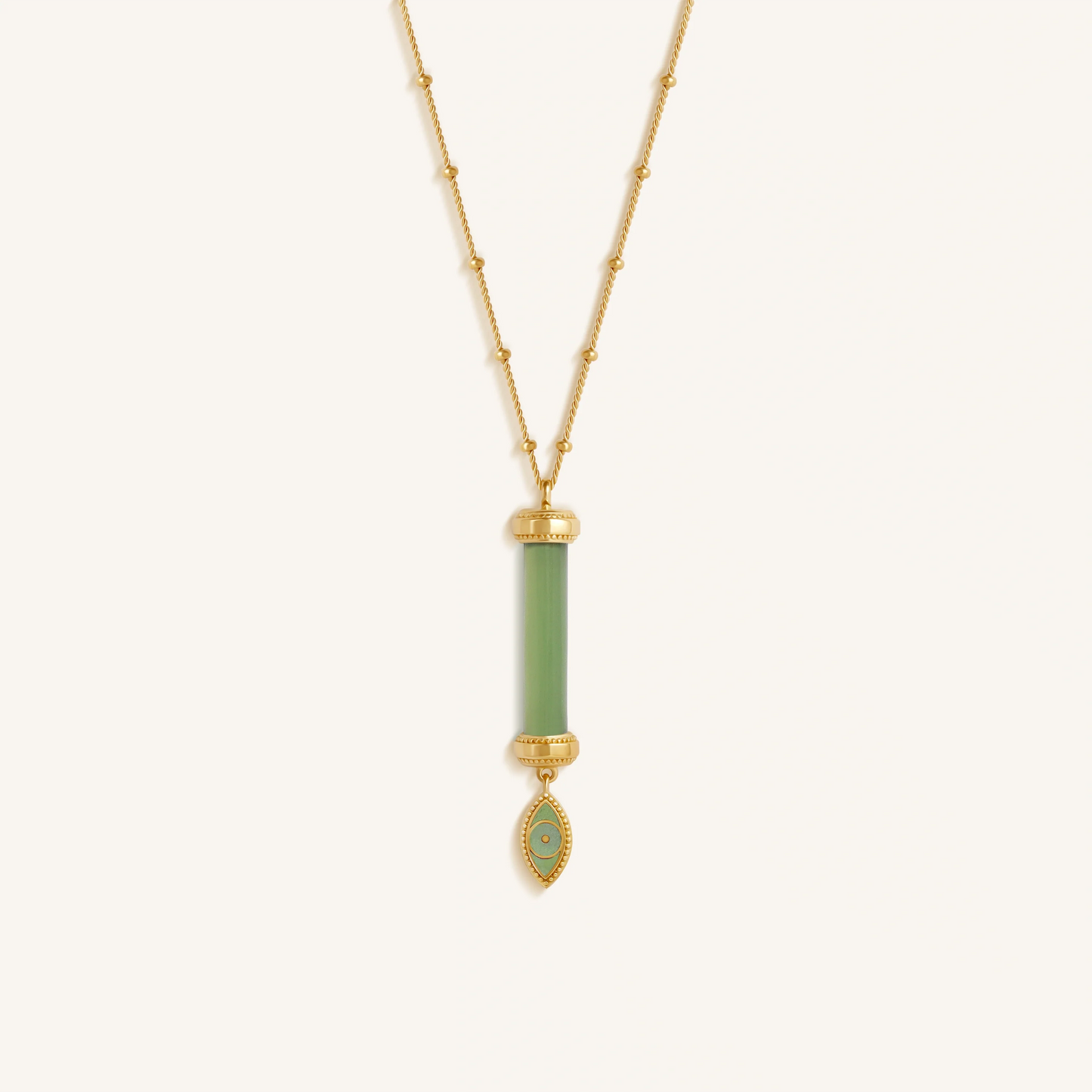 Guardian Spirit Jade Evil Eye Gold Necklace – Necklaces - Womens