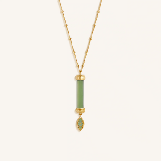 Guardian Spirit Jade Evil Eye Gold Necklace – Necklaces - Womens