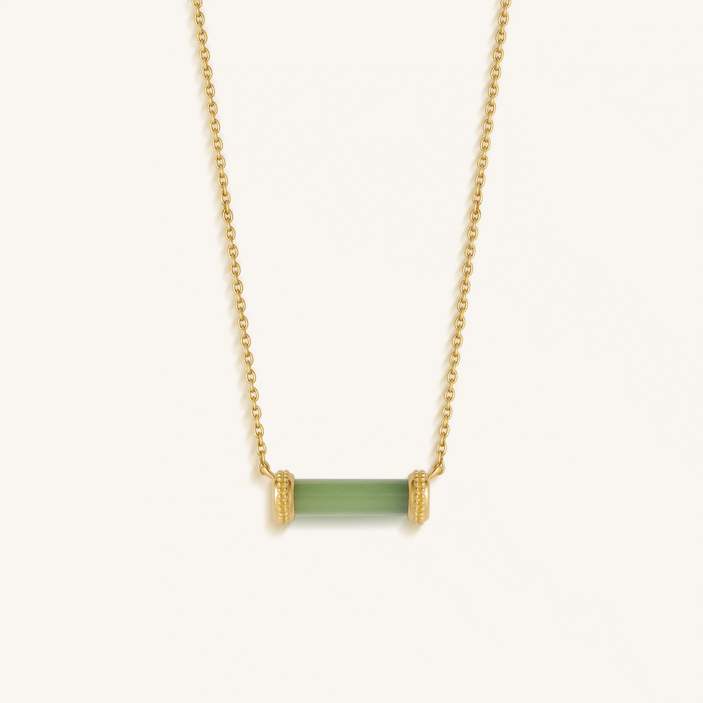 Harmonious Path Jade Inlay Gold Necklace – Necklaces - Womens