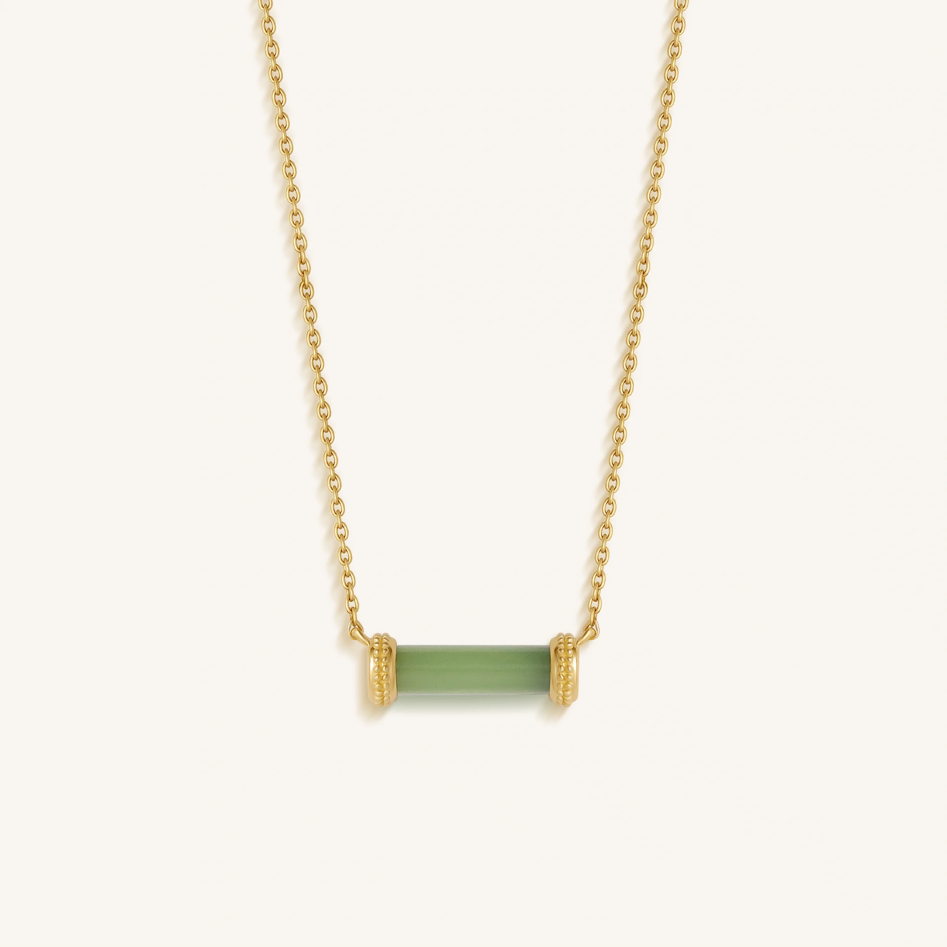 Harmonious Path Jade Inlay Gold Necklace – Necklaces - Womens