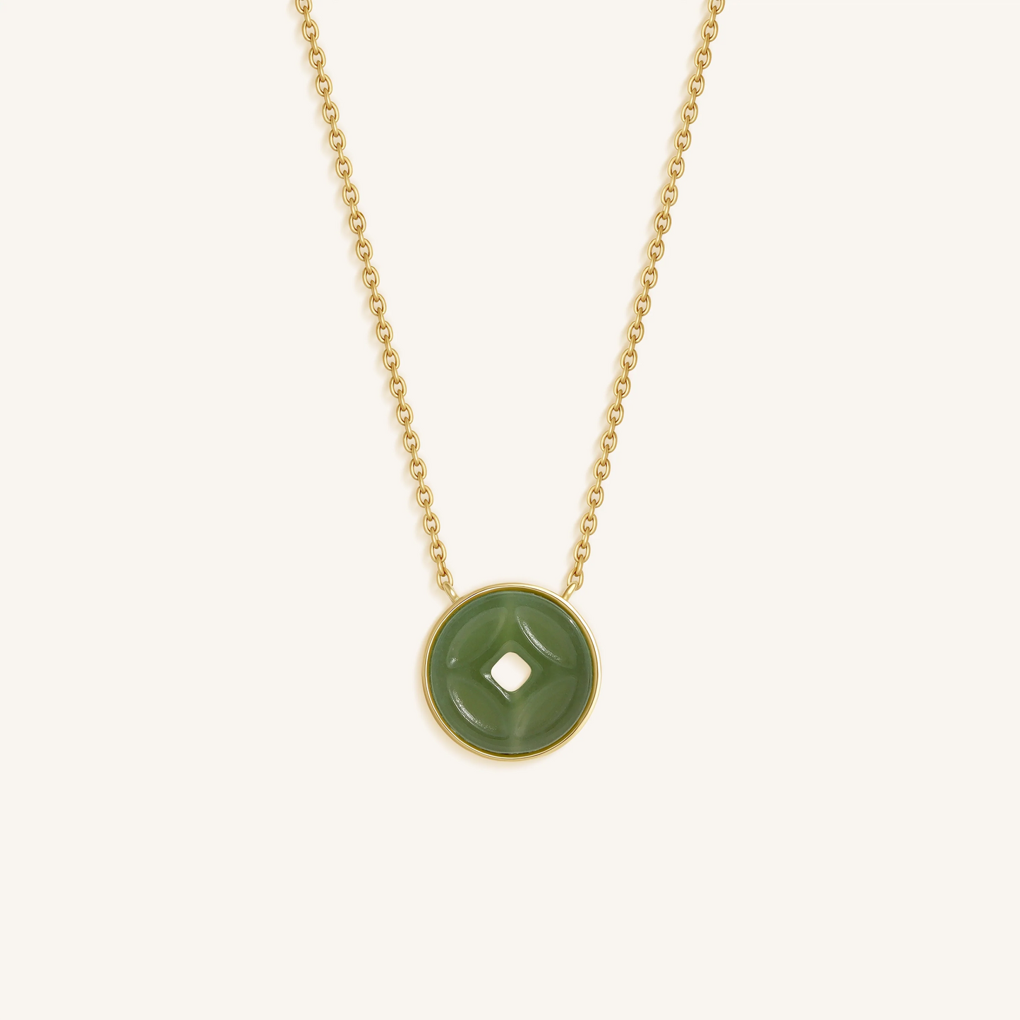 Prosperity Line Jade Lucky Coin Necklace – Necklaces - Womens