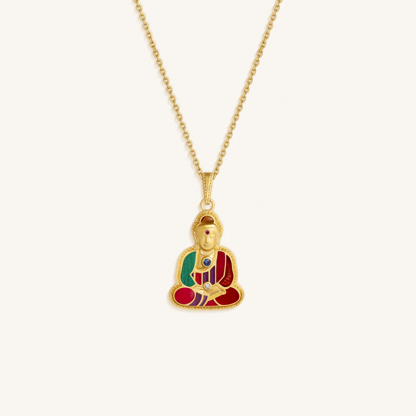 Radiant Stillness Buddha Charm Necklace – Necklaces - Womens
