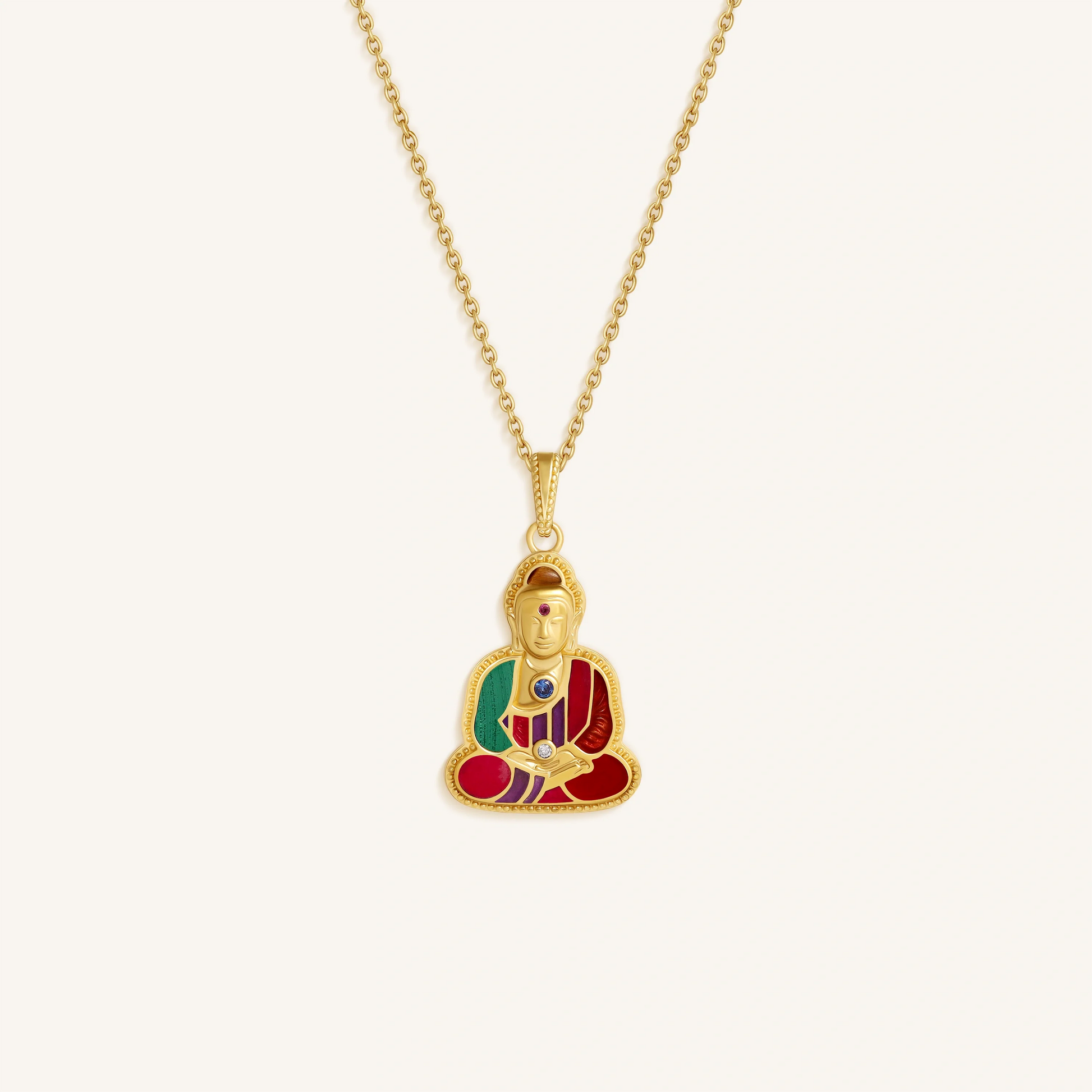Radiant Stillness Buddha Charm Necklace – Necklaces - Womens