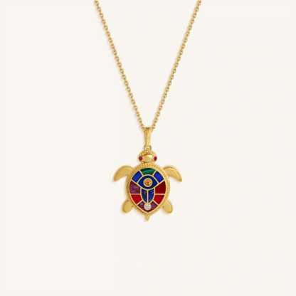 Ocean Tranquility Turtle Charm Necklace – Necklaces - Womens