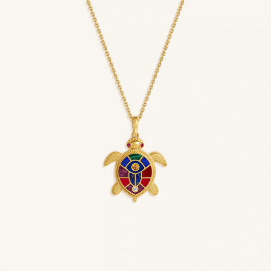 Ocean Tranquility Turtle Charm Necklace – Necklaces - Womens