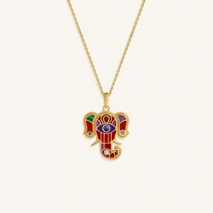 Regal Harmony Elephant Multi-Gemstone Necklace – Necklaces - Womens