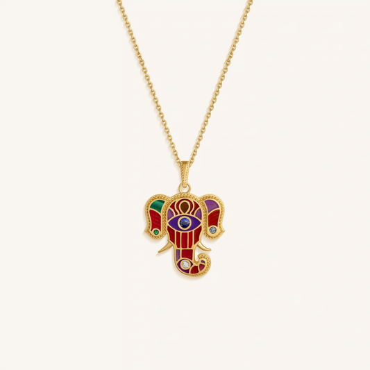 Regal Harmony Elephant Multi-Gemstone Necklace – Necklaces - Womens