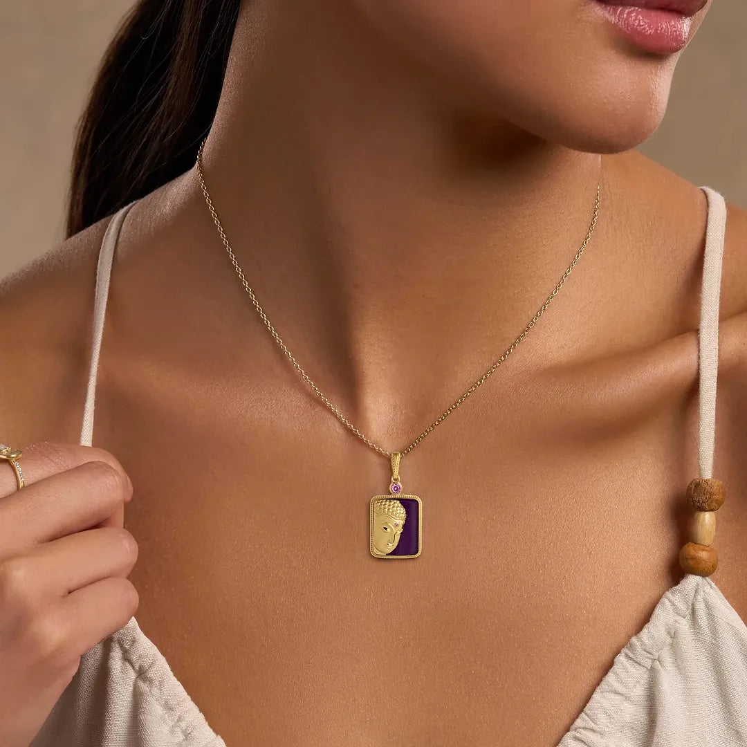 Sacred Calm Buddha Multi-Gemstone Necklace – Necklaces - Womens