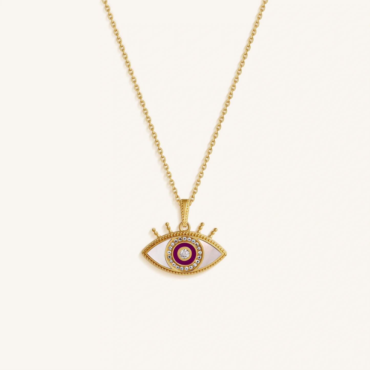 Radiant Gaze Evil Eye Aquamarine Necklace – Necklaces - Womens