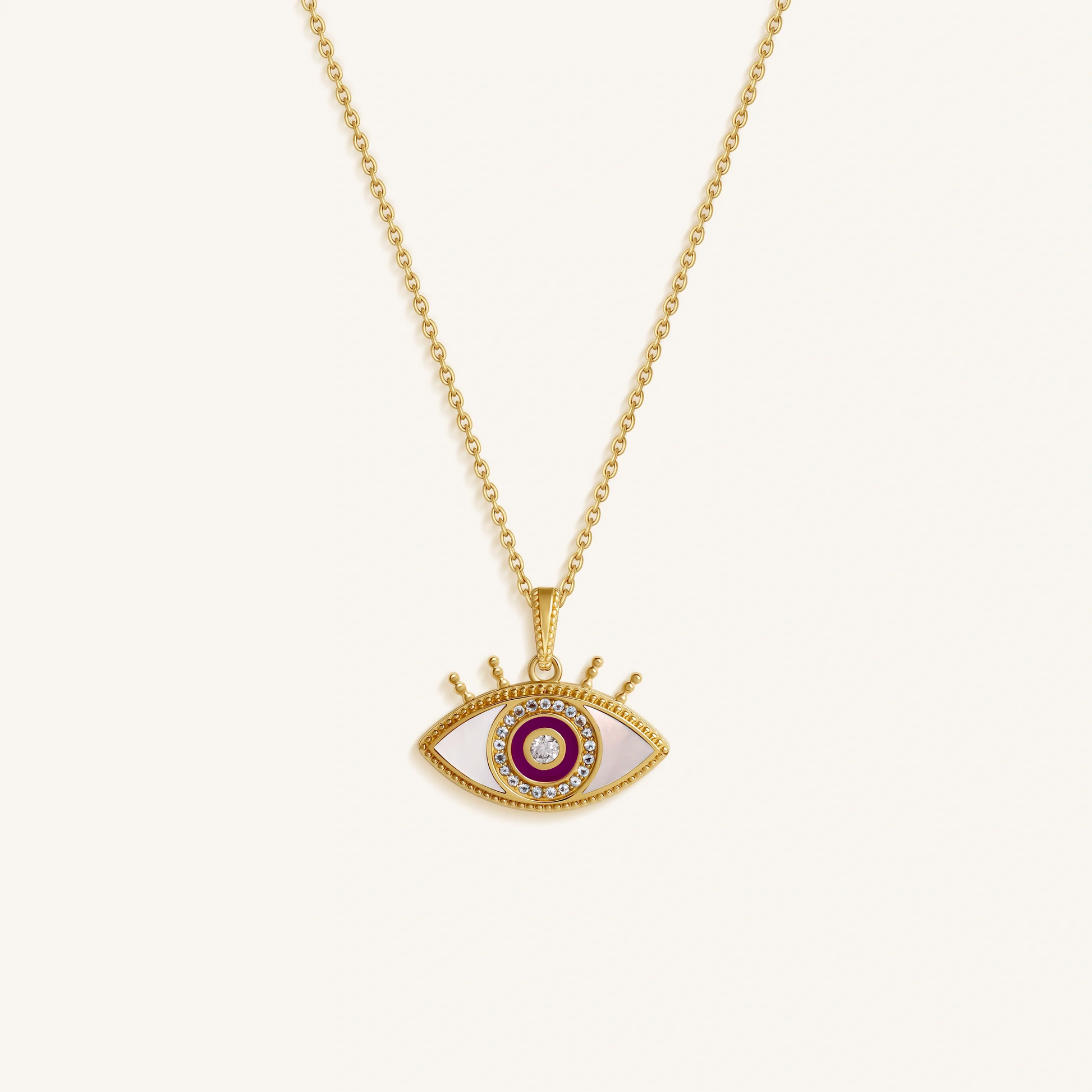 Radiant Gaze Evil Eye Aquamarine Necklace – Necklaces - Womens