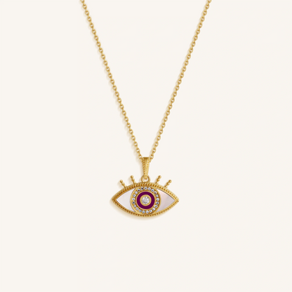 Radiant Gaze Evil Eye Aquamarine Necklace – Necklaces - Womens
