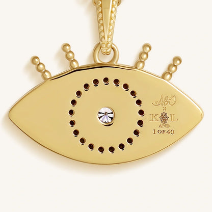 Radiant Gaze Evil Eye Aquamarine Necklace – Necklaces - Womens