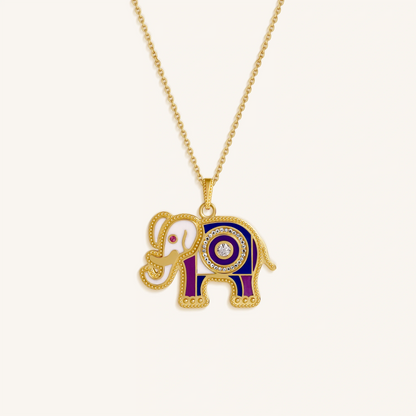 Majestic Wisdom Elephant Multi-Gemstone Necklace – Necklaces - Womens