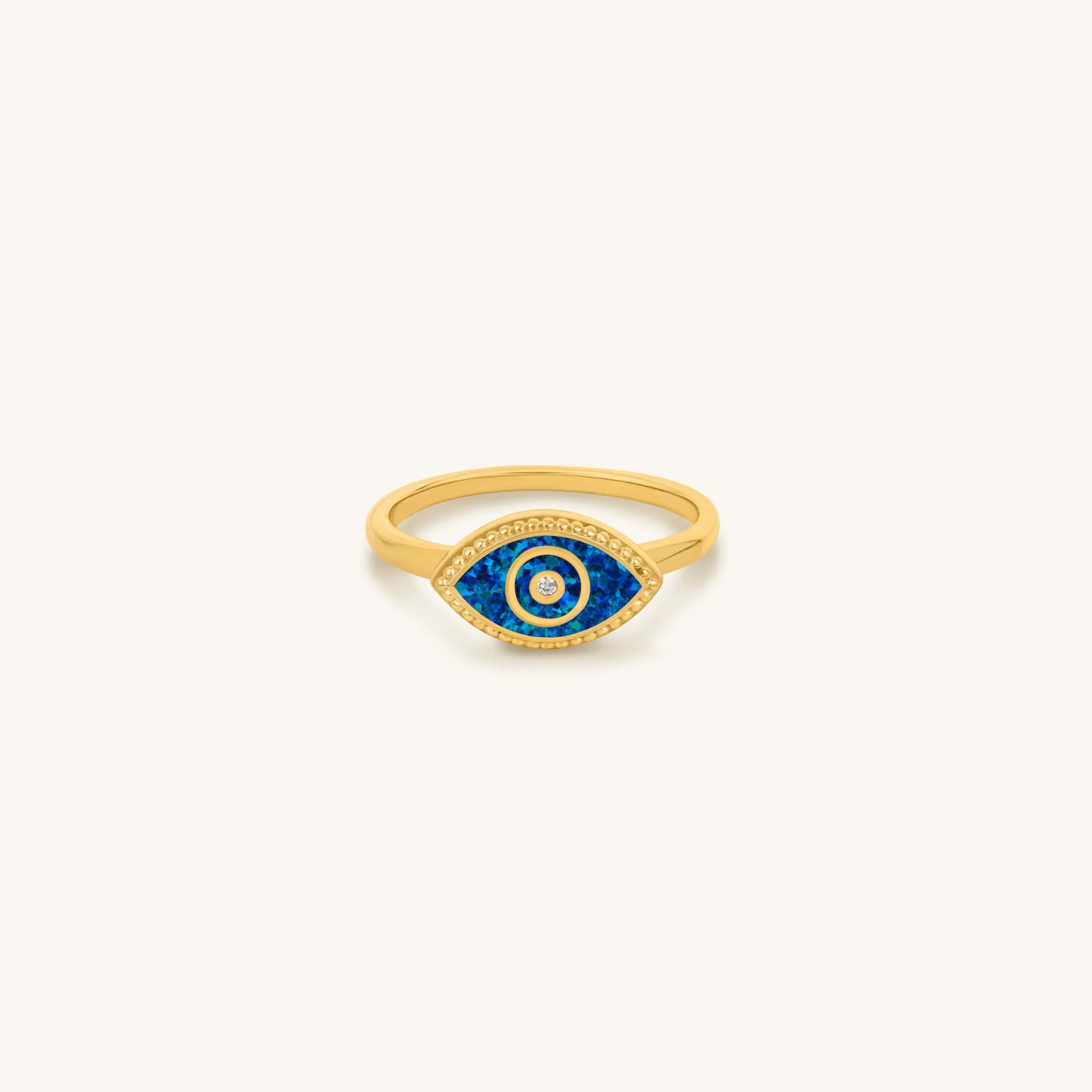 Prophetic Soul Lab Blue Opal Evil Eye Ring – Rings - Womens
