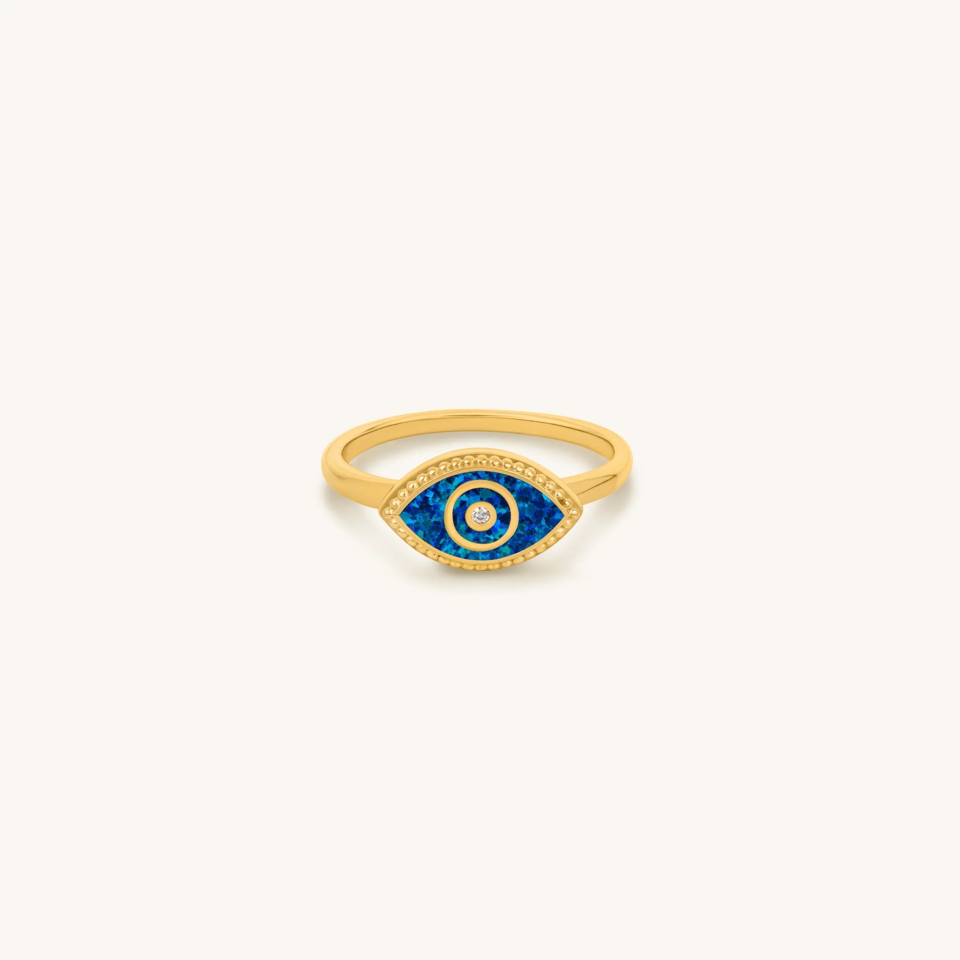 Prophetic Soul Lab Blue Opal Evil Eye Ring – Rings - Womens