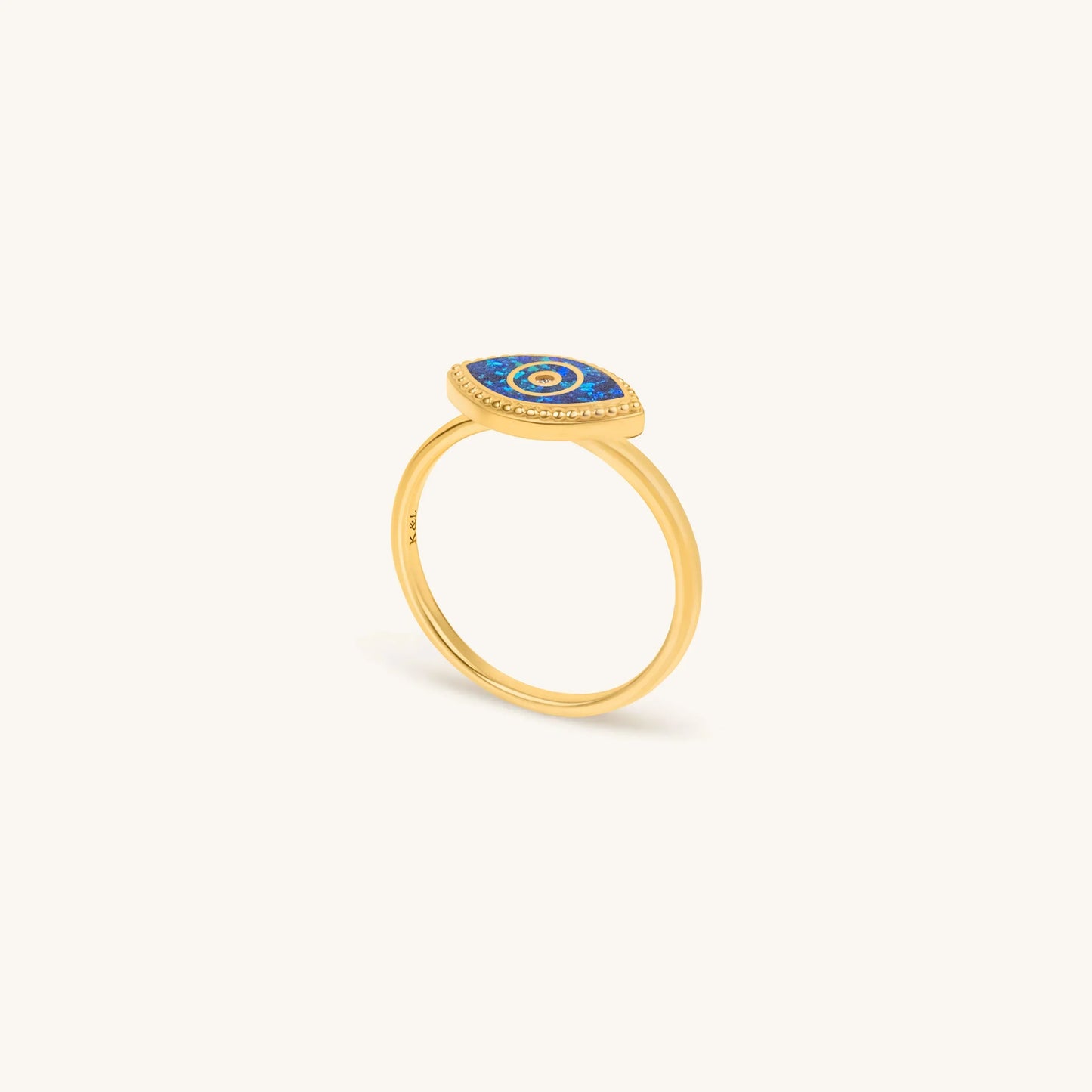 Prophetic Soul Lab Blue Opal Evil Eye Ring – Rings - Womens