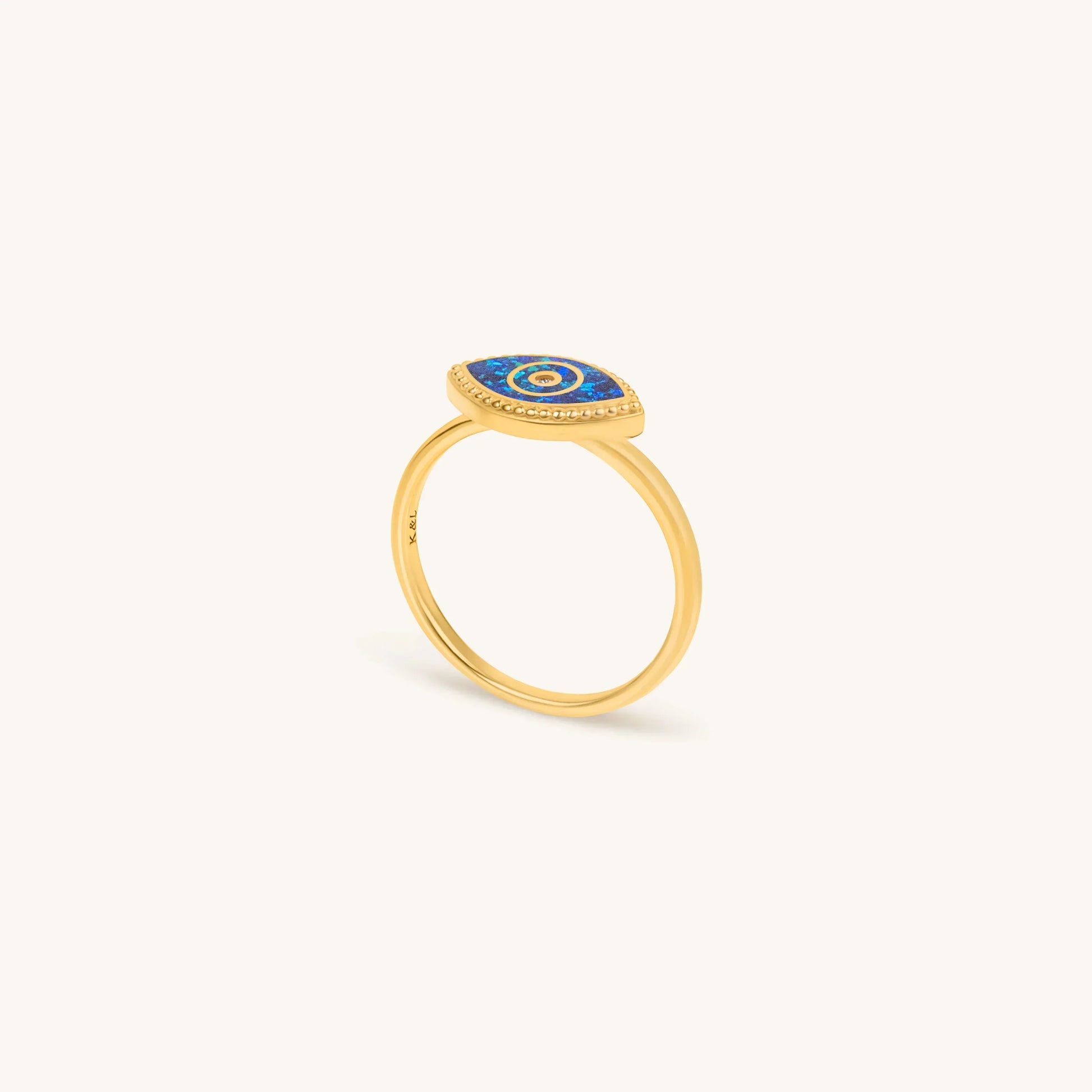 Prophetic Soul Lab Blue Opal Evil Eye Ring – Rings - Womens