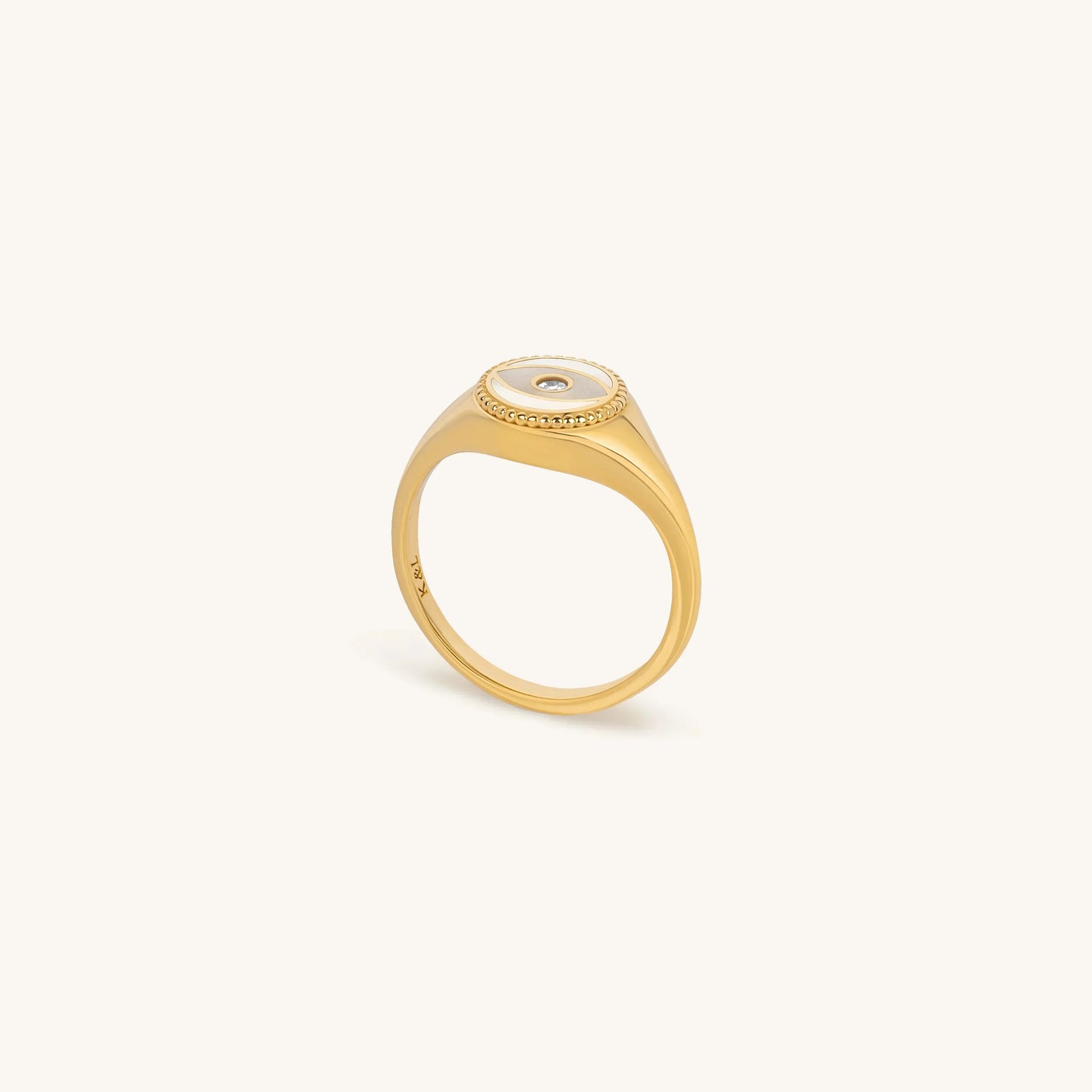 Success Enhancer Evil Eye Mother of Pearl Ring – Rings - Womens