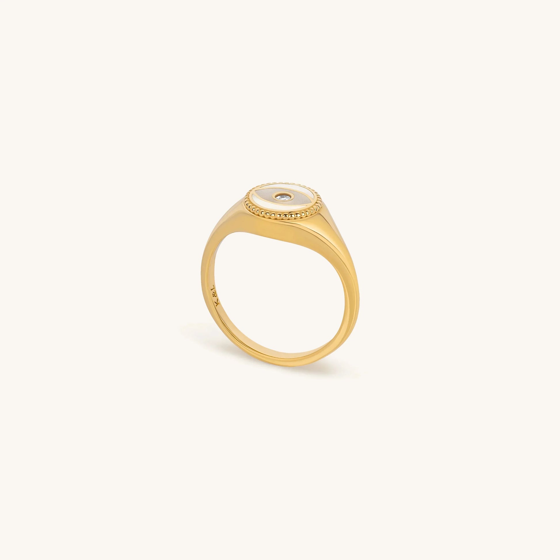 Success Enhancer Evil Eye Mother of Pearl Ring – Rings - Womens