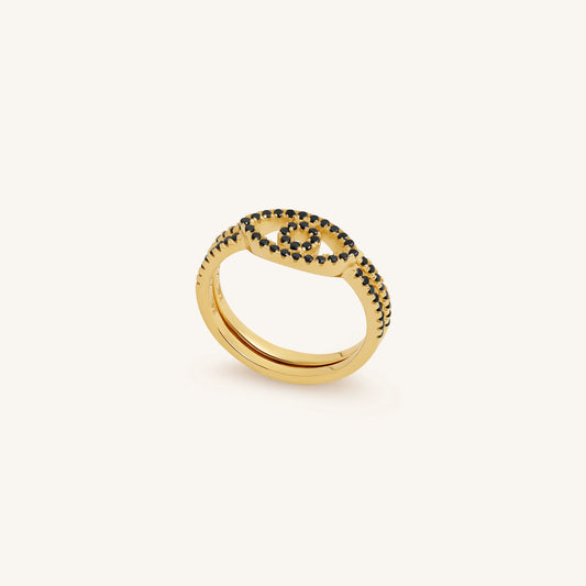 Empowered Gaze Evil Eye Gold Stack Ring