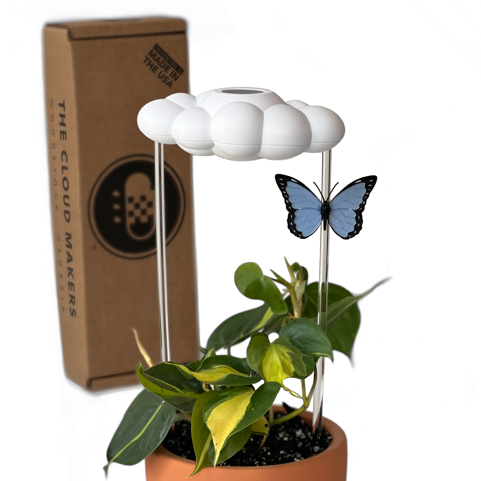 Original Dripping Rain Cloud with Blue Butterfly Charm – Clouds