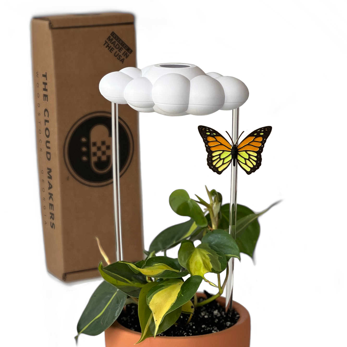 Original Dripping Rain Cloud with Orange Butterfly Charm – Clouds