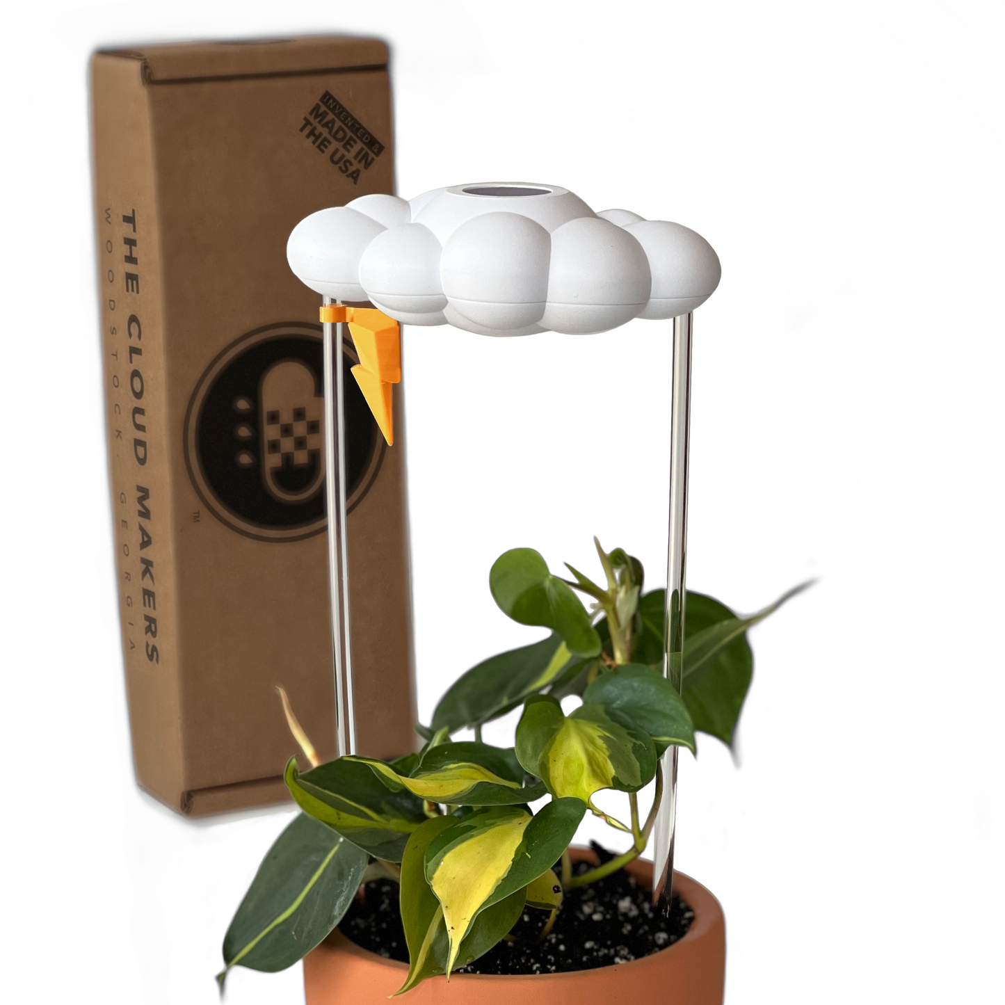 Original Dripping Rain Cloud with Lightning Bolt Charm – houseplant accessory