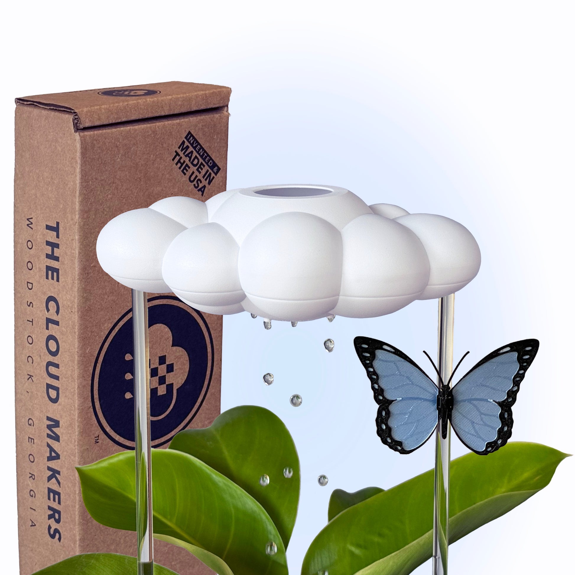 Original Dripping Rain Cloud with Blue Butterfly Charm – Clouds