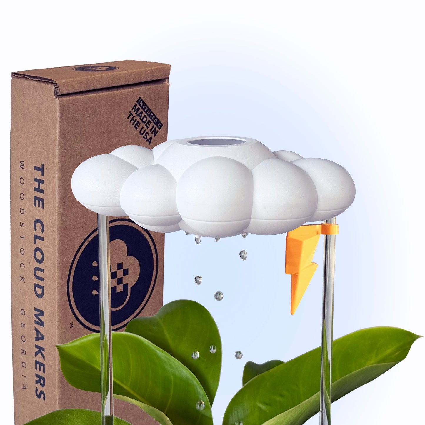 Original Dripping Rain Cloud with Lightning Bolt Charm – houseplant accessory