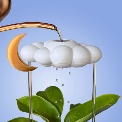 Original Dripping Rain Cloud with Moon Charm – houseplant accessory