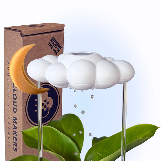 Original Dripping Rain Cloud with Moon Charm – houseplant accessory