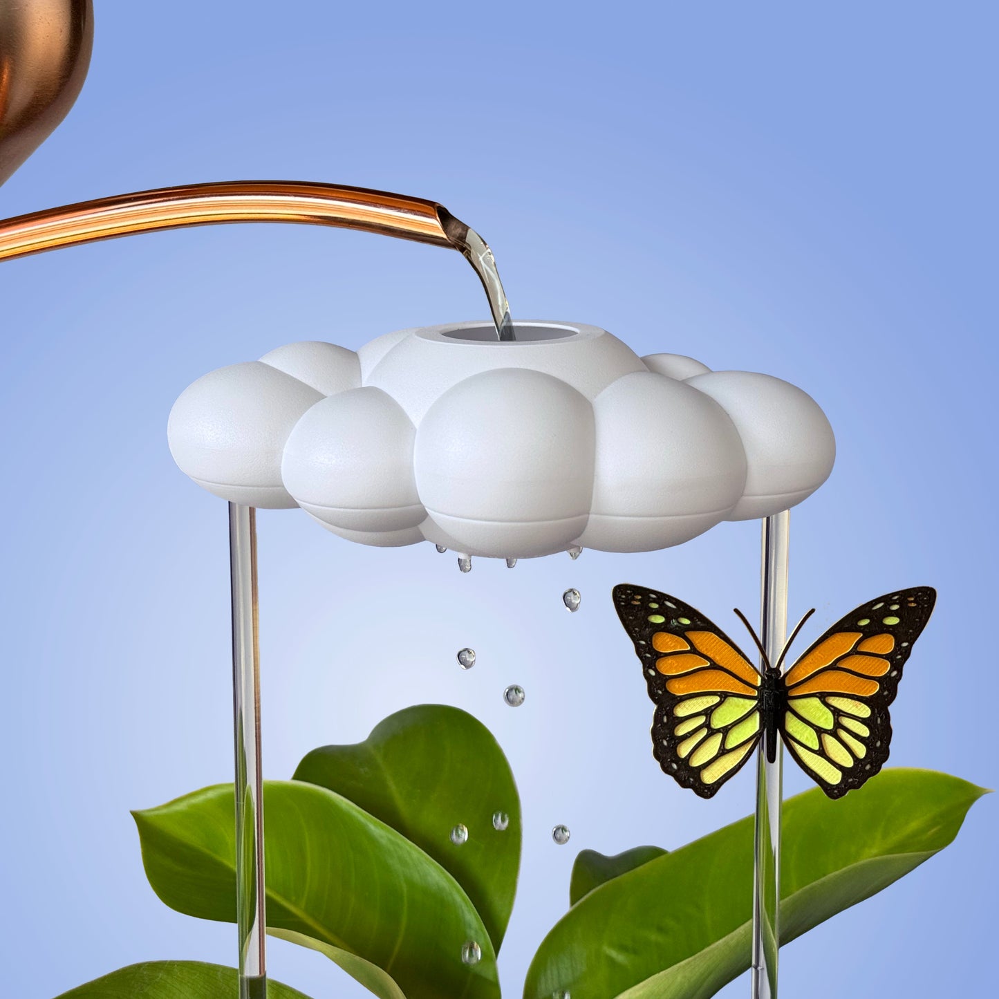 Original Dripping Rain Cloud with Orange Butterfly Charm – Clouds