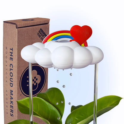 Original Dripping Rain Cloud with Red Heart and Rainbow Charms – Clouds