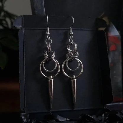 Gothic Chainmail Spike Earrings