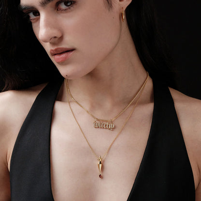Witchy Nameplate Cuban Necklace – Necklaces