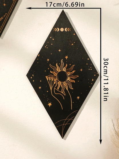 Wood Witchy Wall Plaques – HAND MOON 1 PC home decor