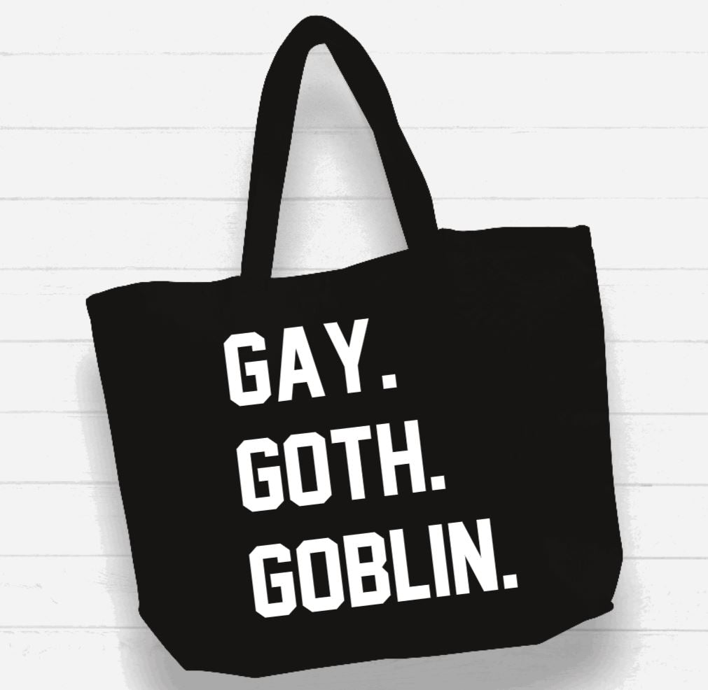 Beach Bag / XL Tote Bag - "gay. goth. goblin." –
