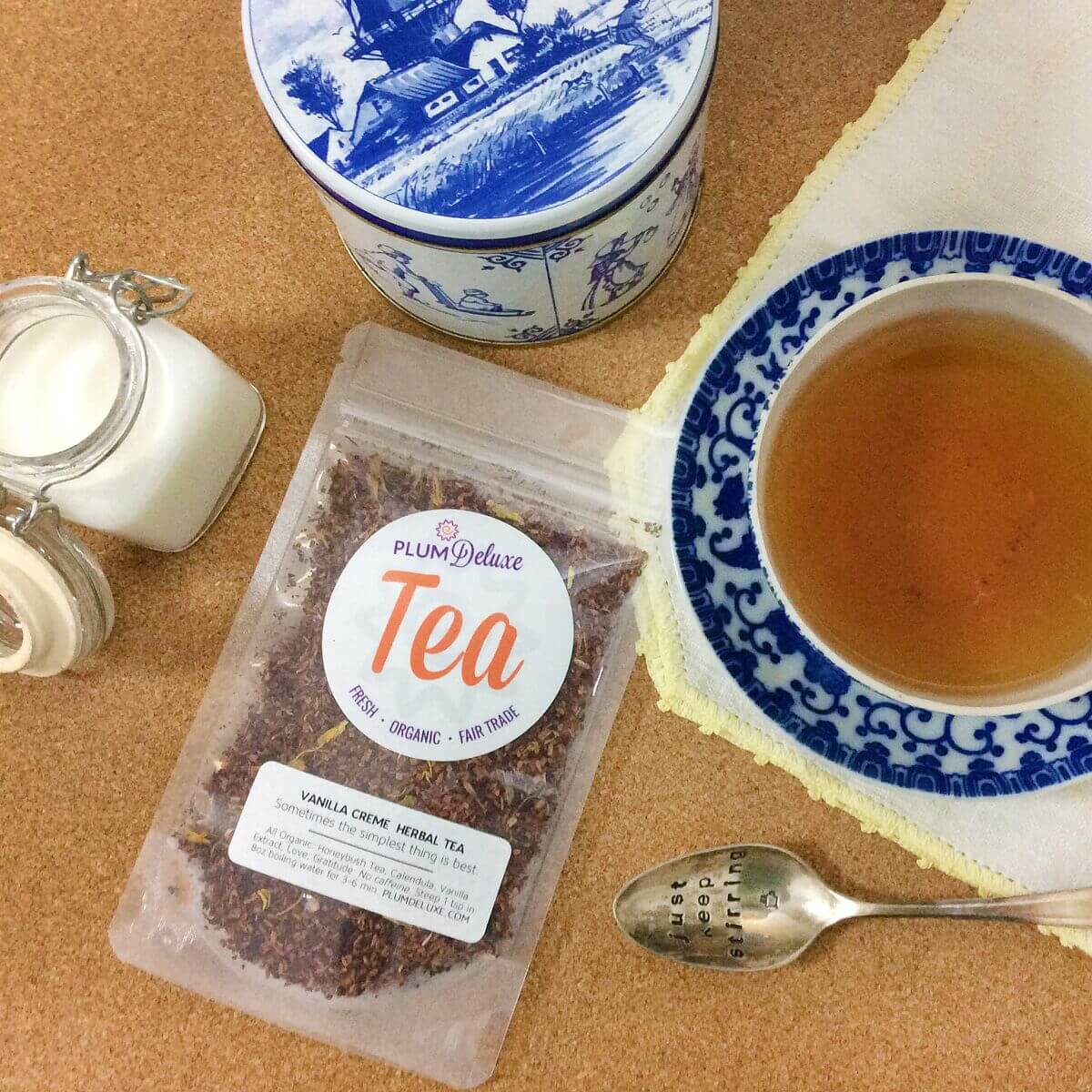 Vanilla Crème Herbal Tea – Honeybush with Calendula (Sold by the oz)