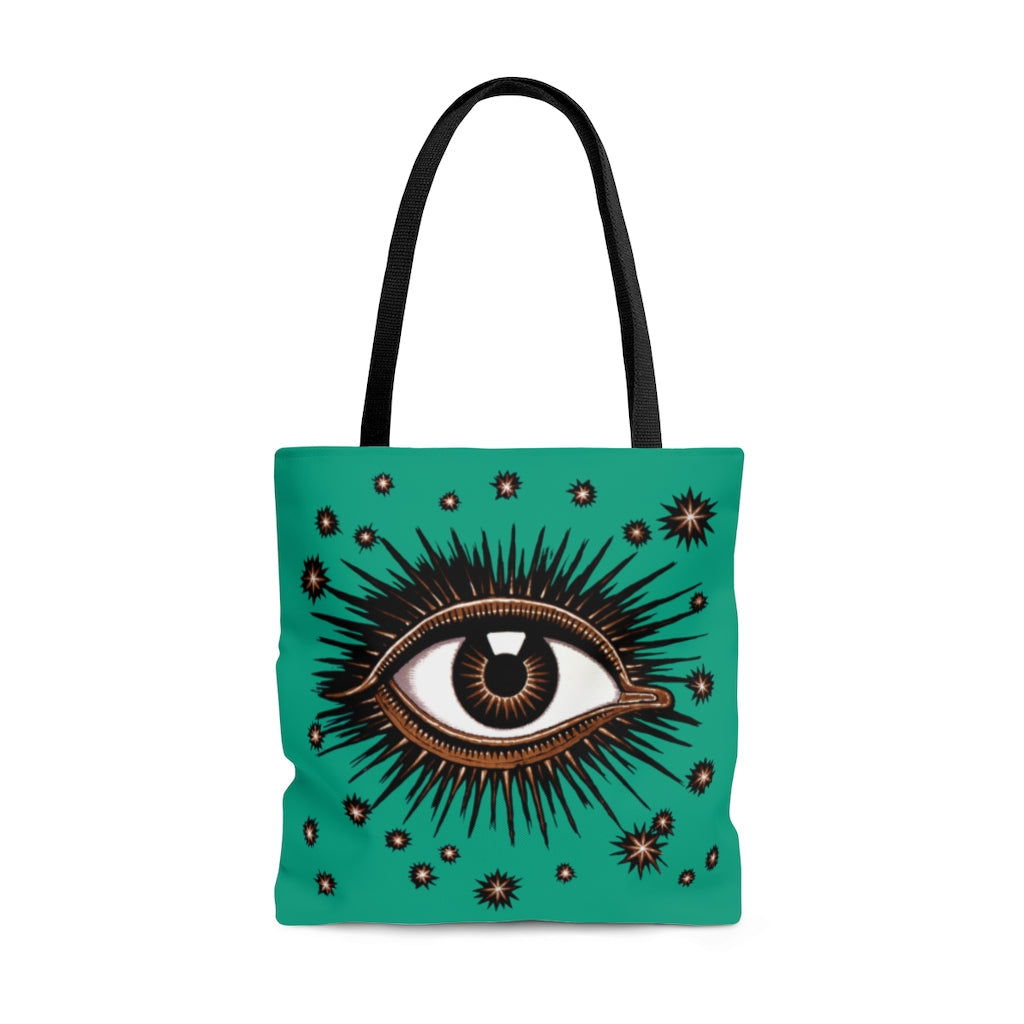 "All Seeing Eye" (Teal) Heavy-Duty Canvas Tote Bag