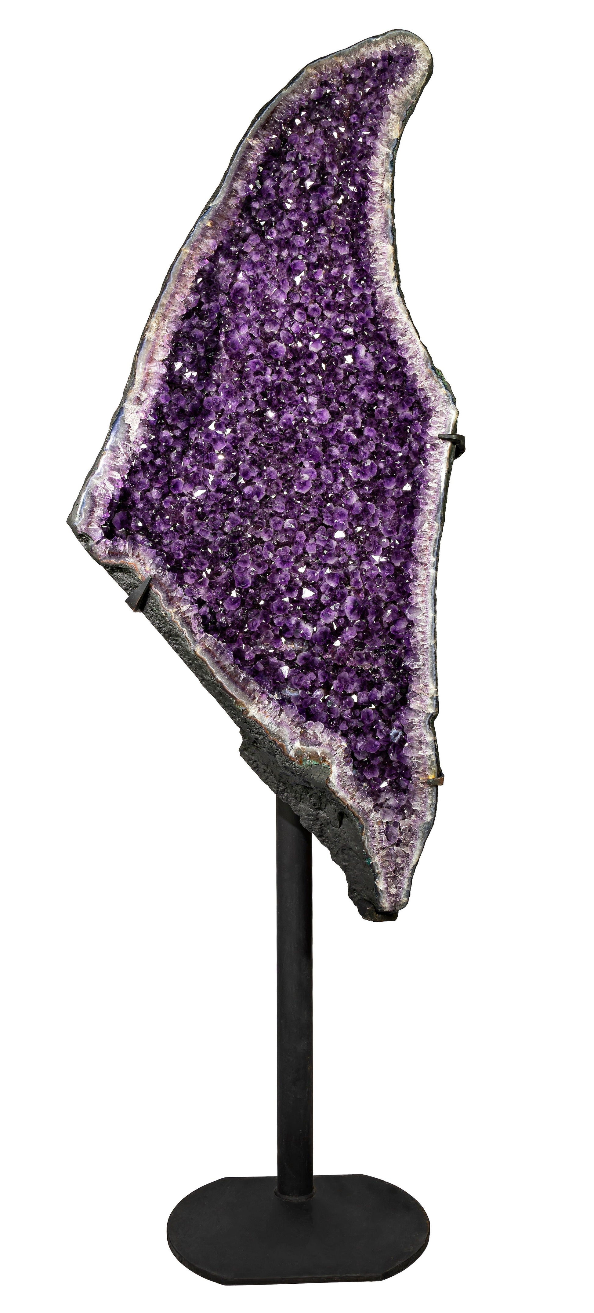 Large Amethyst Geode Pair on Custom Stands - Cathedral Crystals – Crystals & Minerals