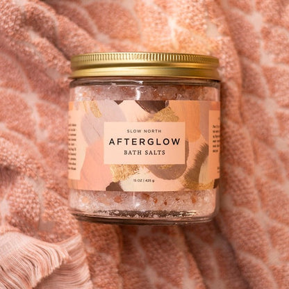 Afterglow Bath Salts – Sandalwood, Ylang Ylang, Jasmine & Geranium (15oz Jar) – Body Care