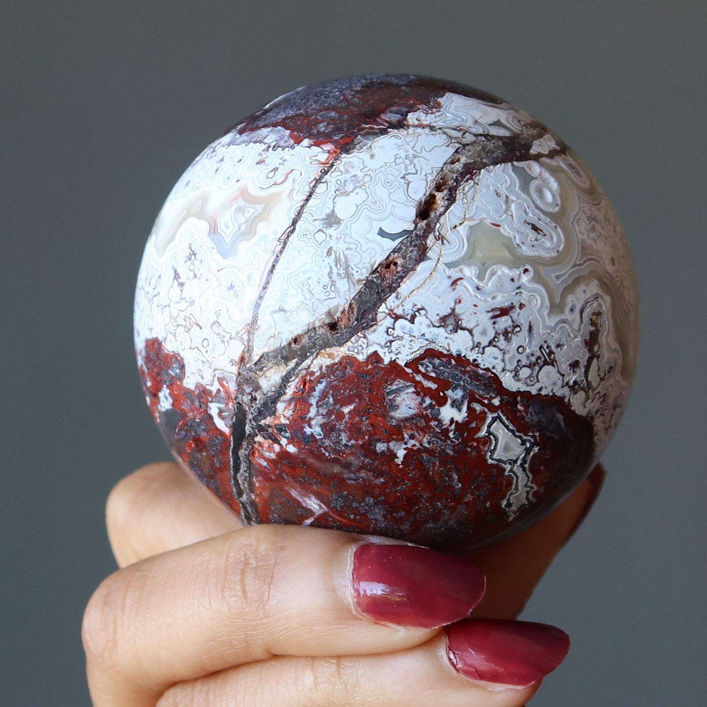 Crazy Lace Agate Crystal Sphere | Natural Agate Stone Ball – Balls